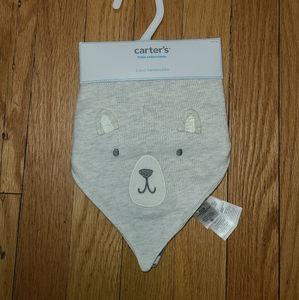 *Sold*Carters Grey Bandana Bear Bibs 2 pk
